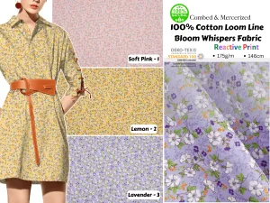 100% Cotton Loom Line  Bloom Whispers Fabric - 089
