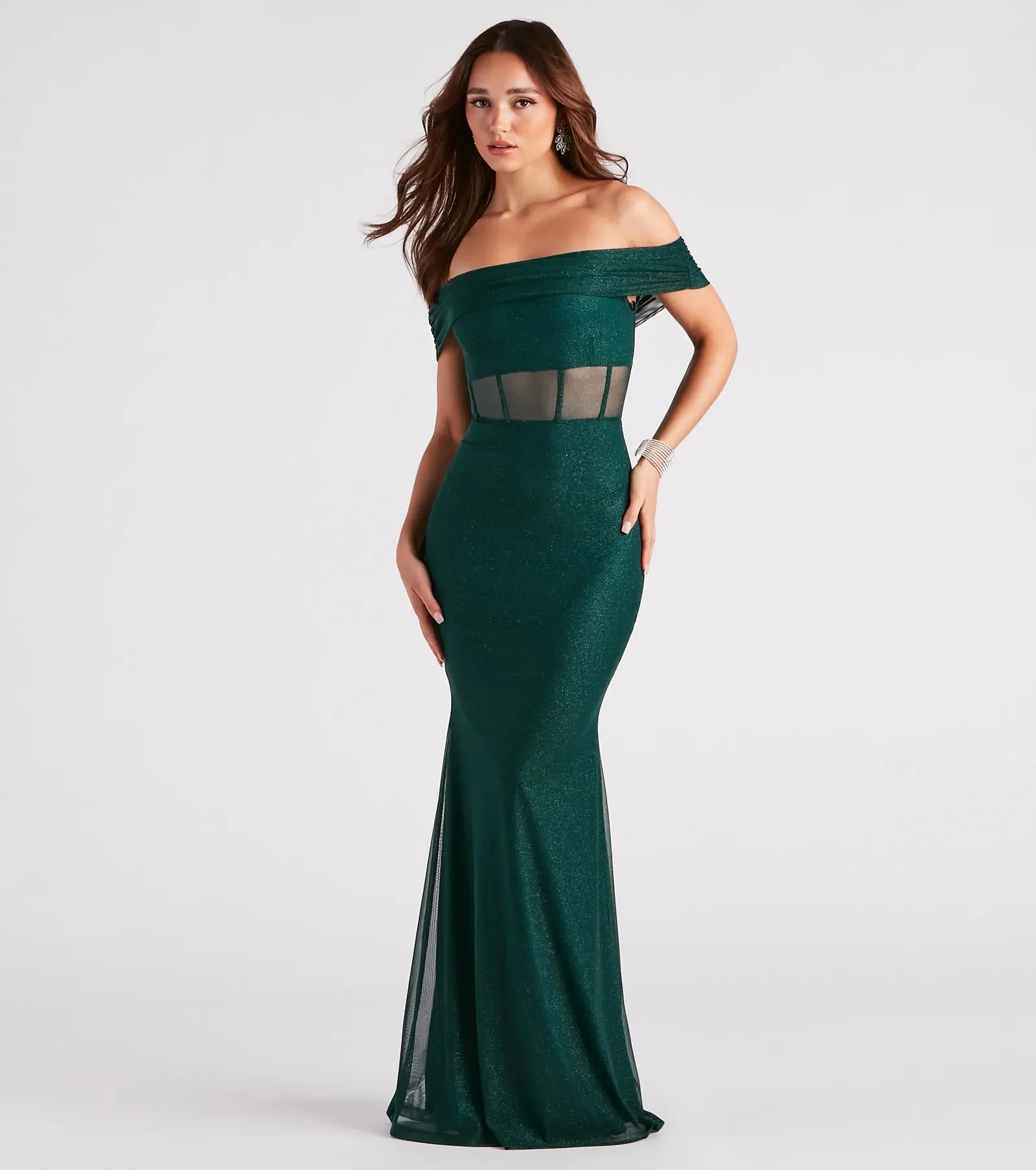Alice Formal Glitter Off The Shoulder Dress