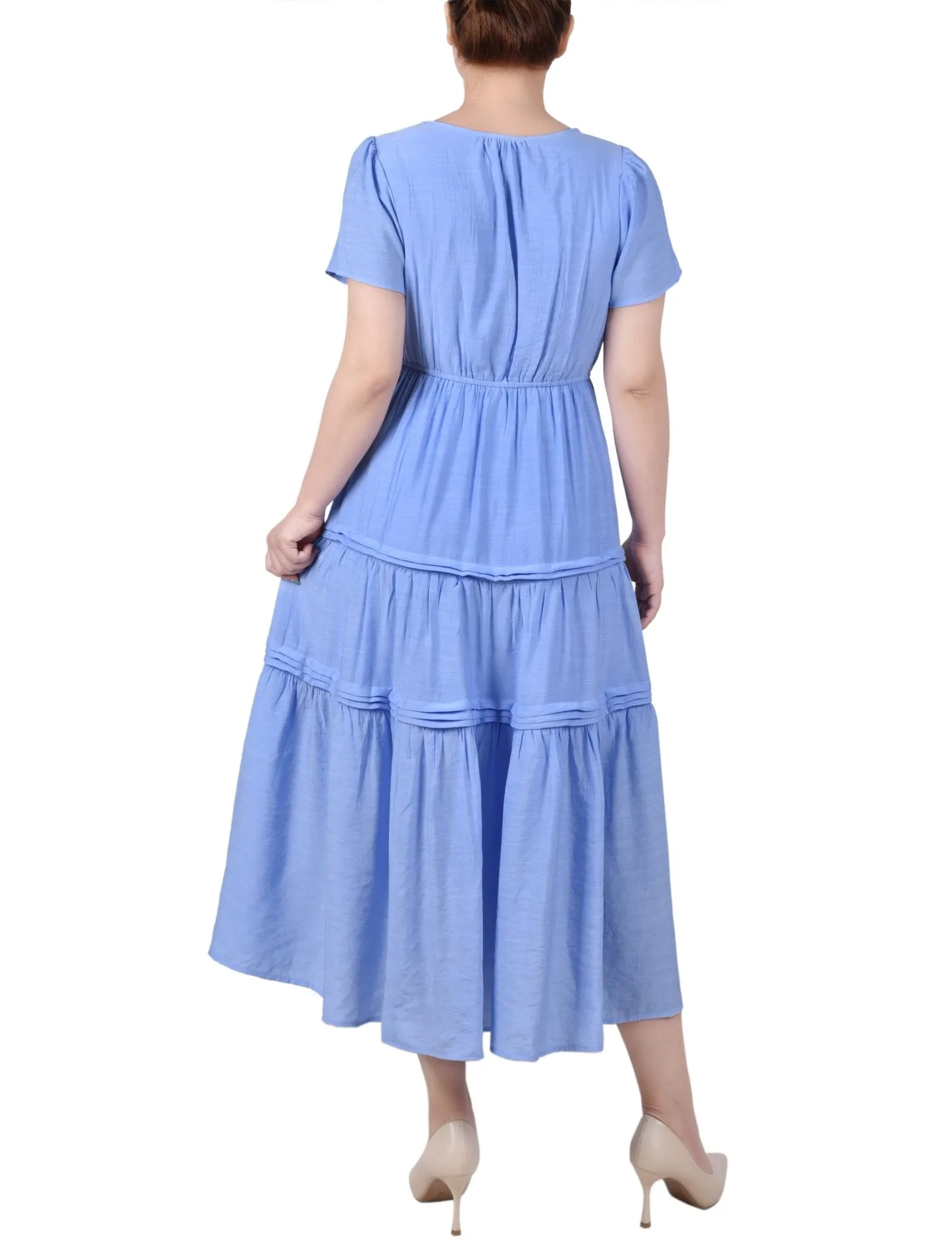 Ankle Length Short Sleeve Dress - Petite