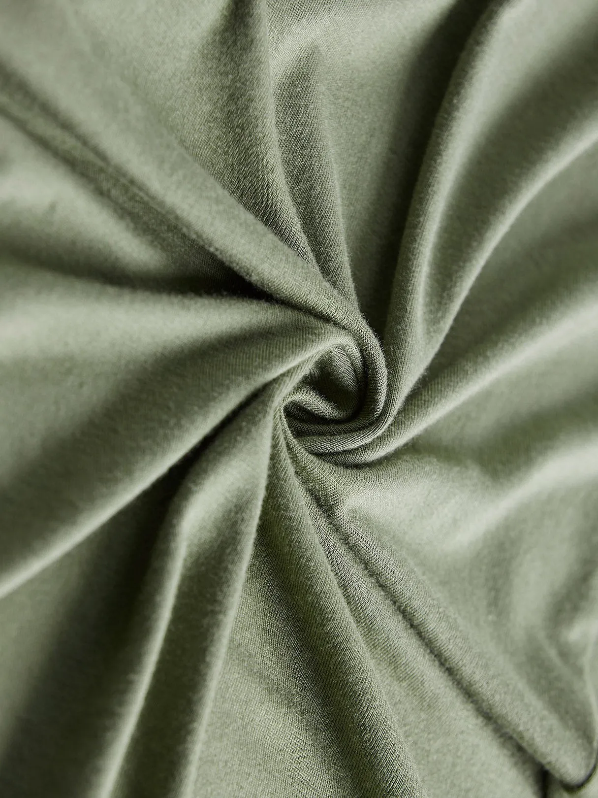 Army Green Crossed Collar Sleeveless Irregular Hem Casual Dress