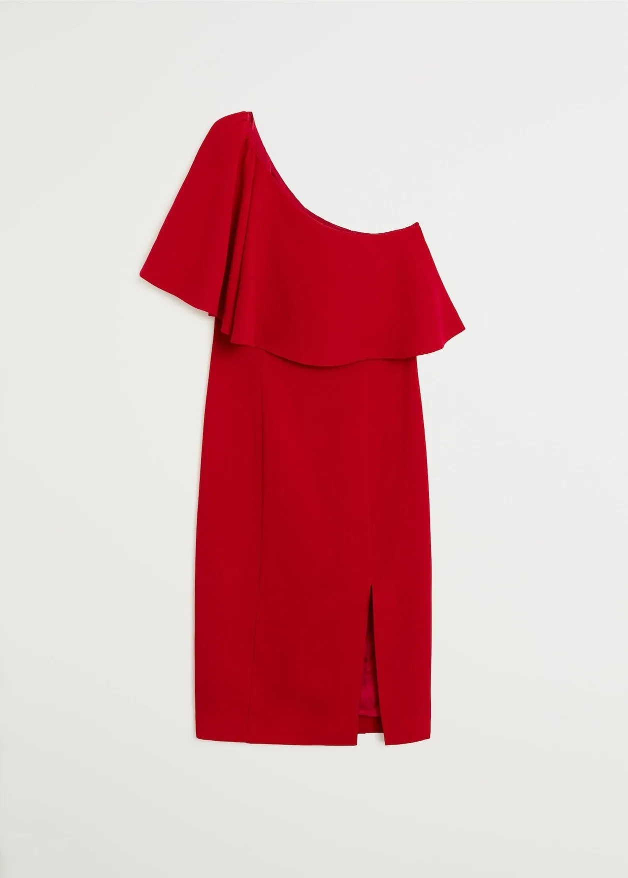 Asymmetrical Ruffle Midi Dress