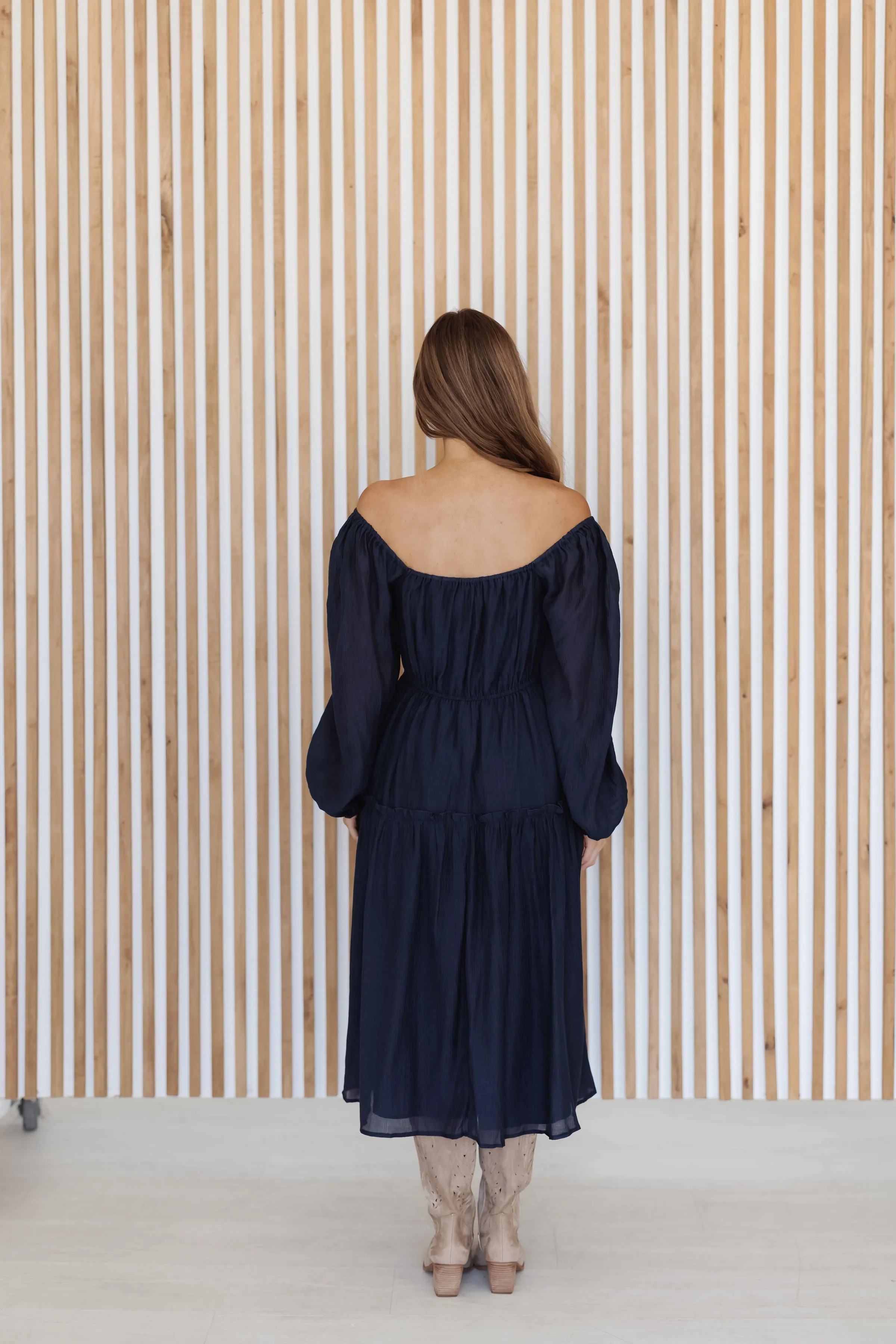Autumn Romance Dress - Navy
