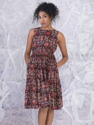 Back Open Dress with Scrunched Waist