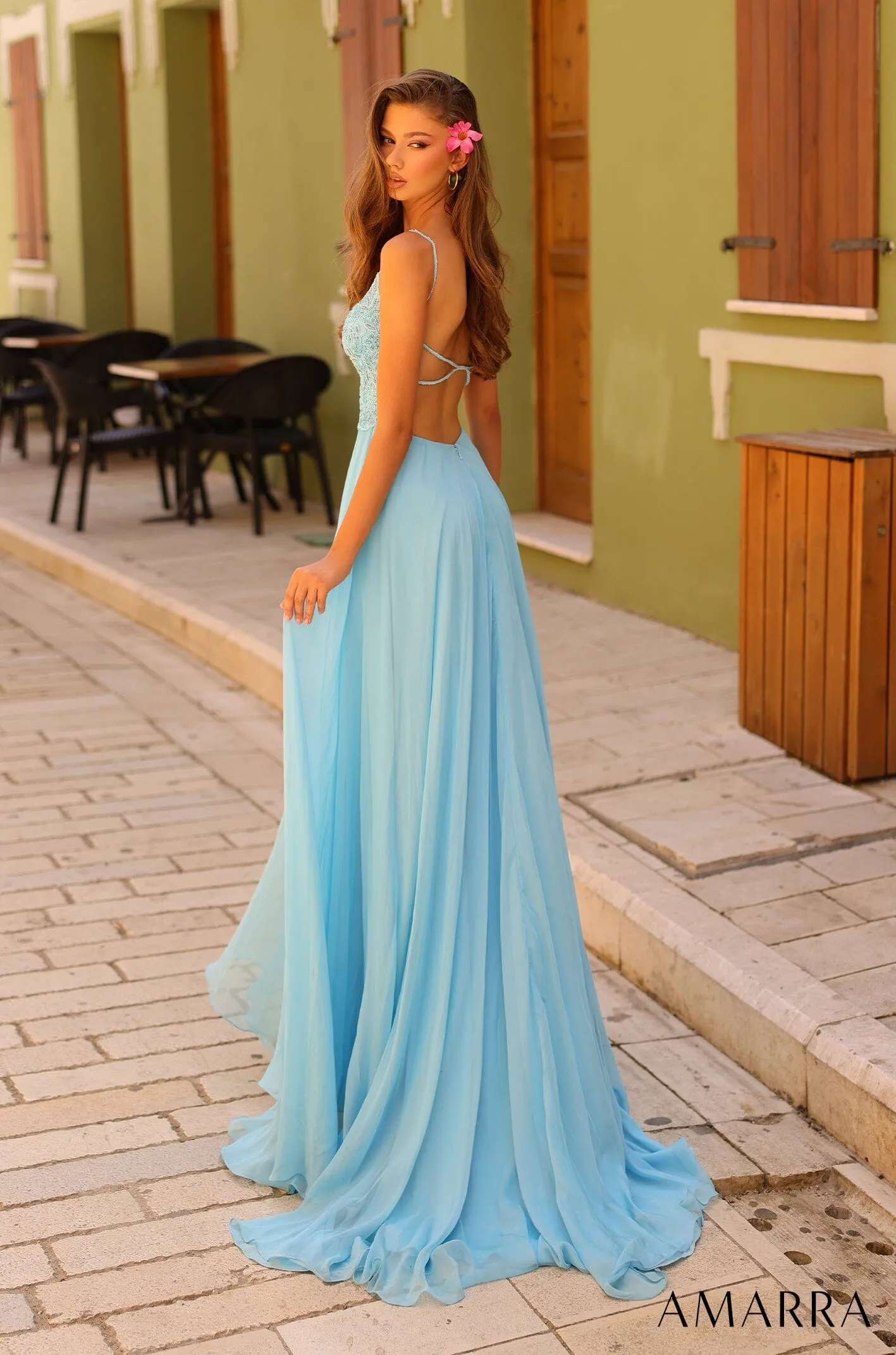 Beaded Sleeveless A-line Tulle Gown by Amarra 94008