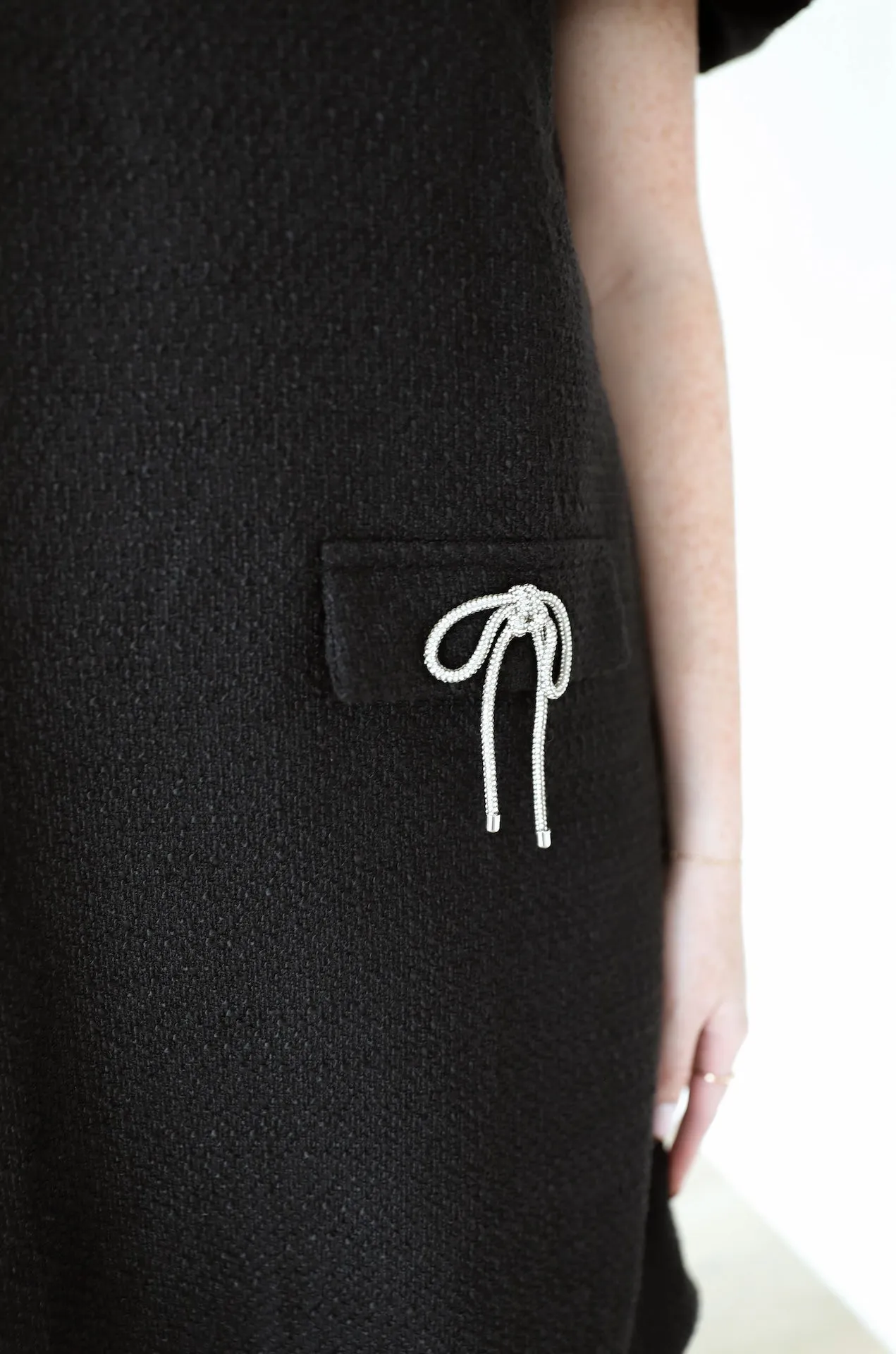 Black dress with bows