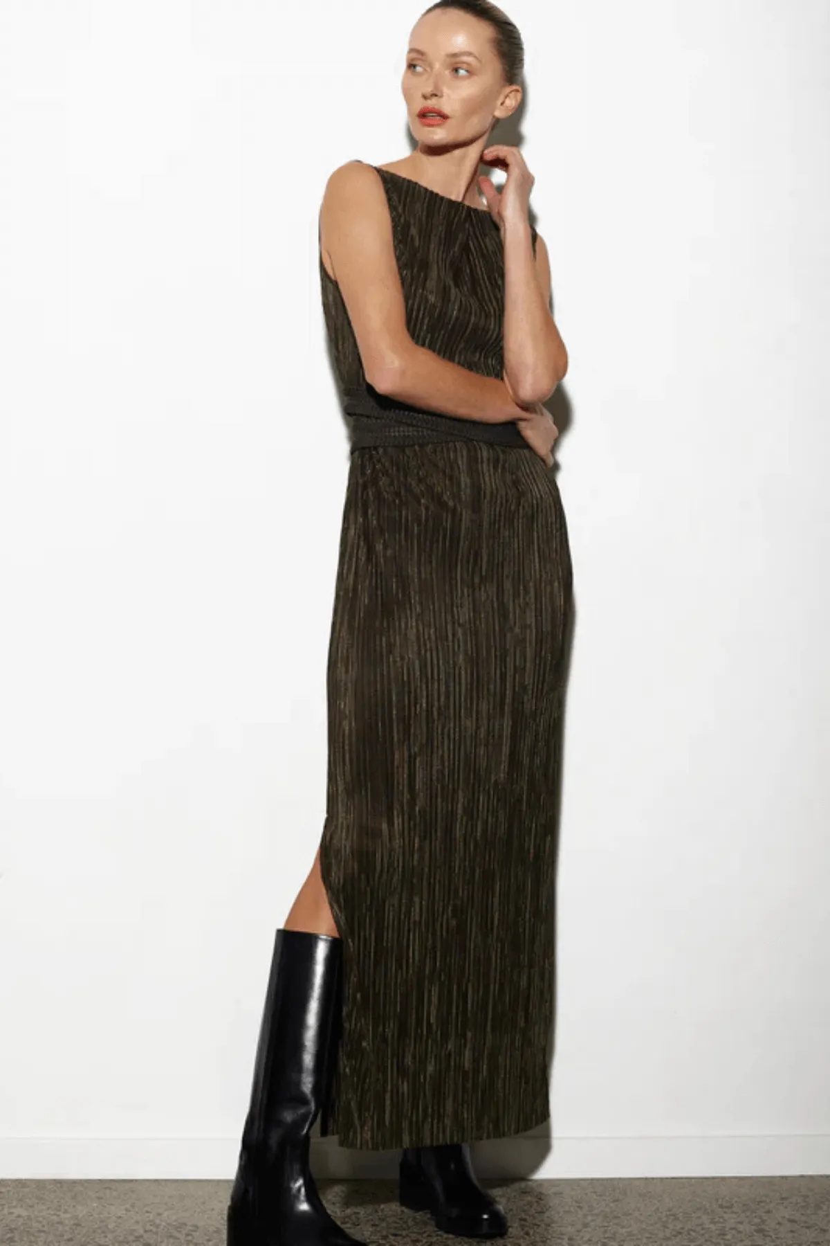 BOATNECK IMAGAWA DRESS CAPER