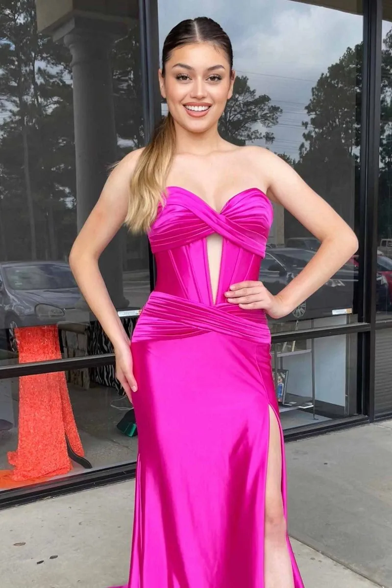 Brylee| Sweetheart Satin Mermaid Long Prom Dress