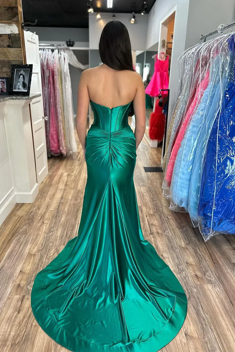 Brylee| Sweetheart Satin Mermaid Long Prom Dress