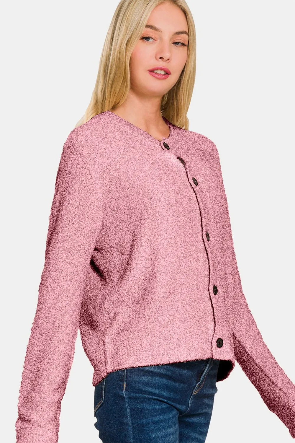 Button Down Long Sleeve Cardigan