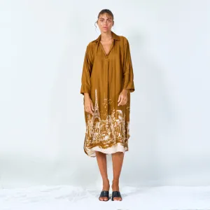 Cityscape print oversized shirt dress wholesale