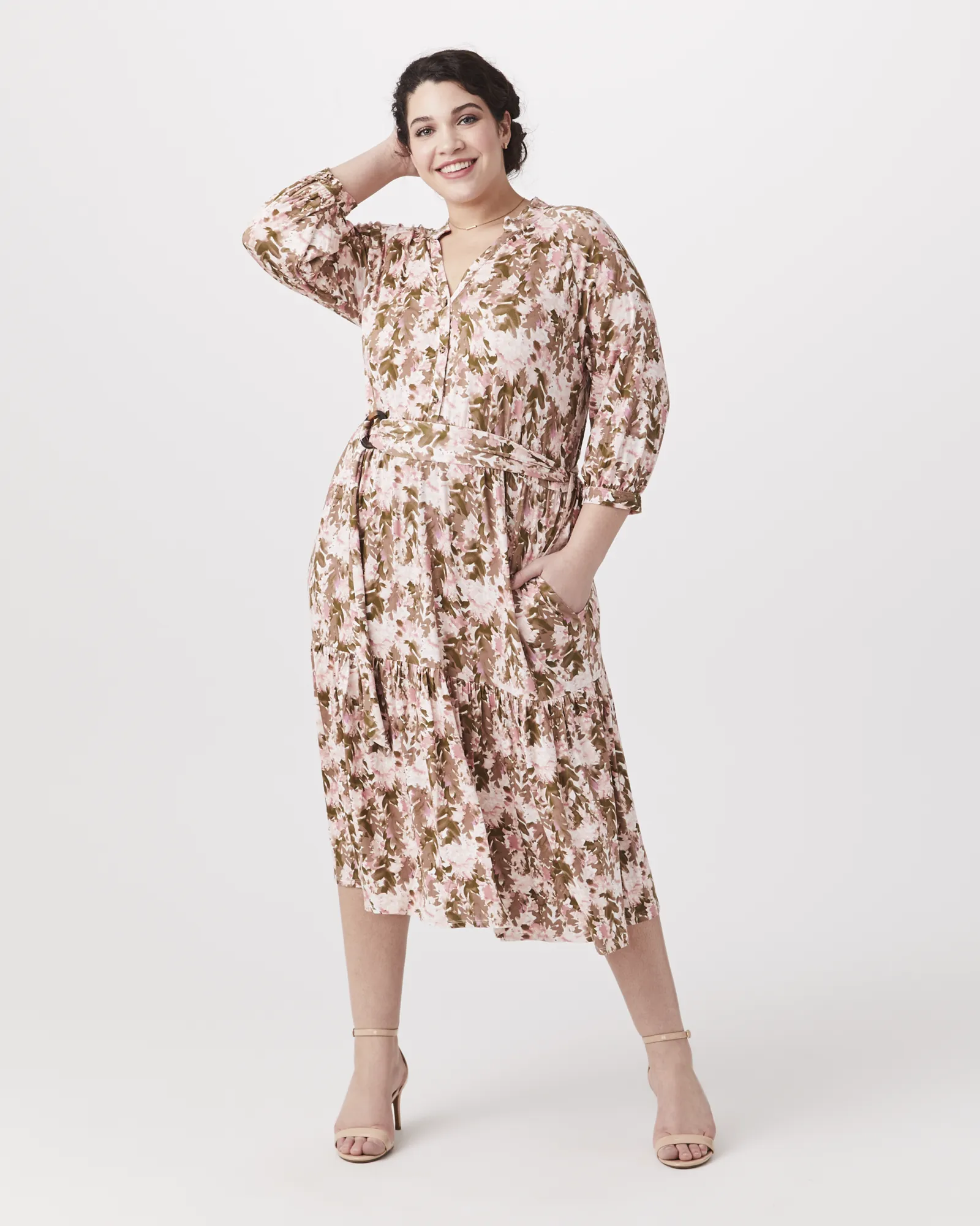 Collette Midi Dress | Pink / Light Green