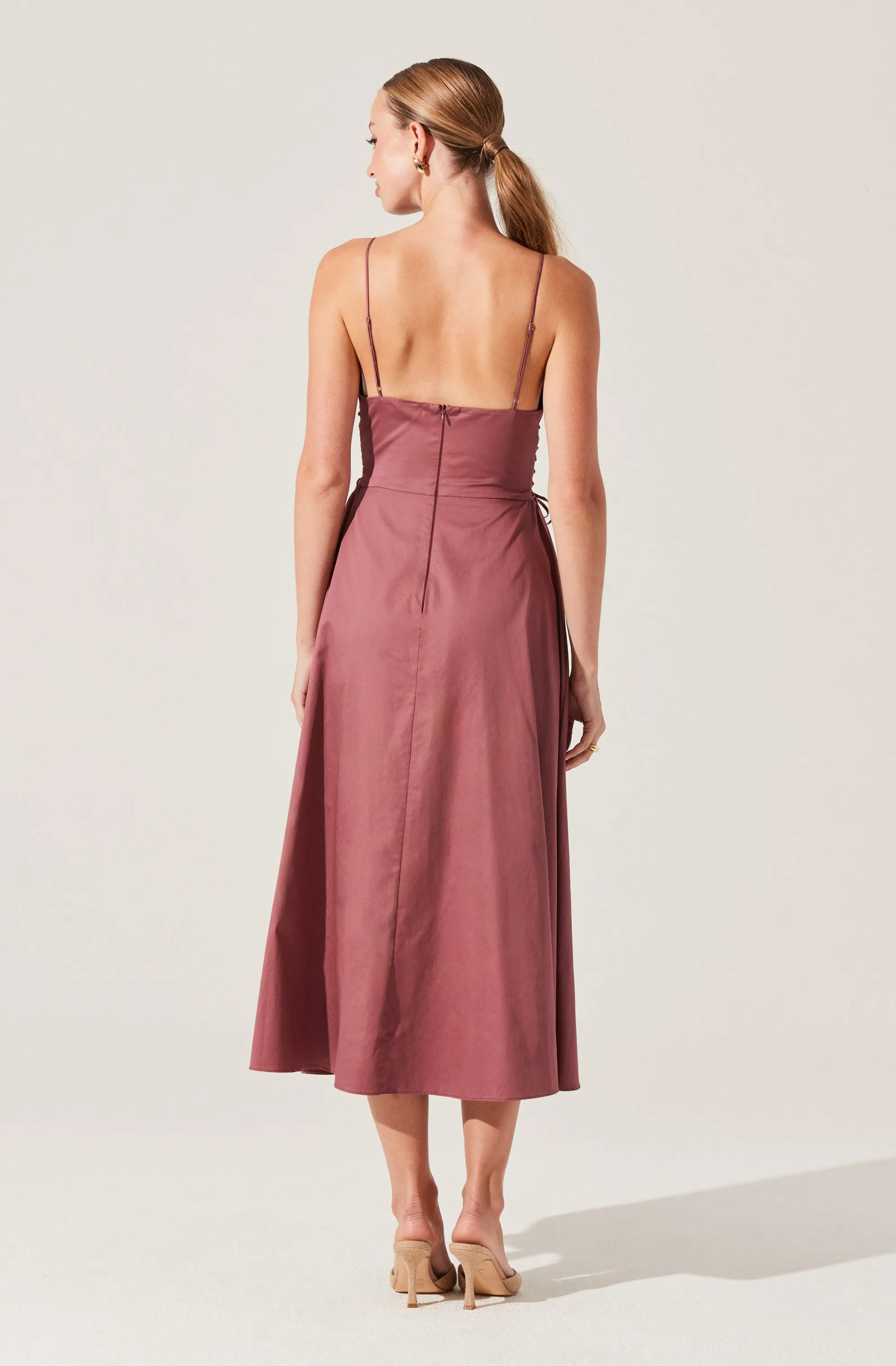 Corset Side Lace-up Poplin Dress