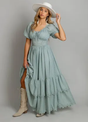 Cristina Dress in Dusty Aqua