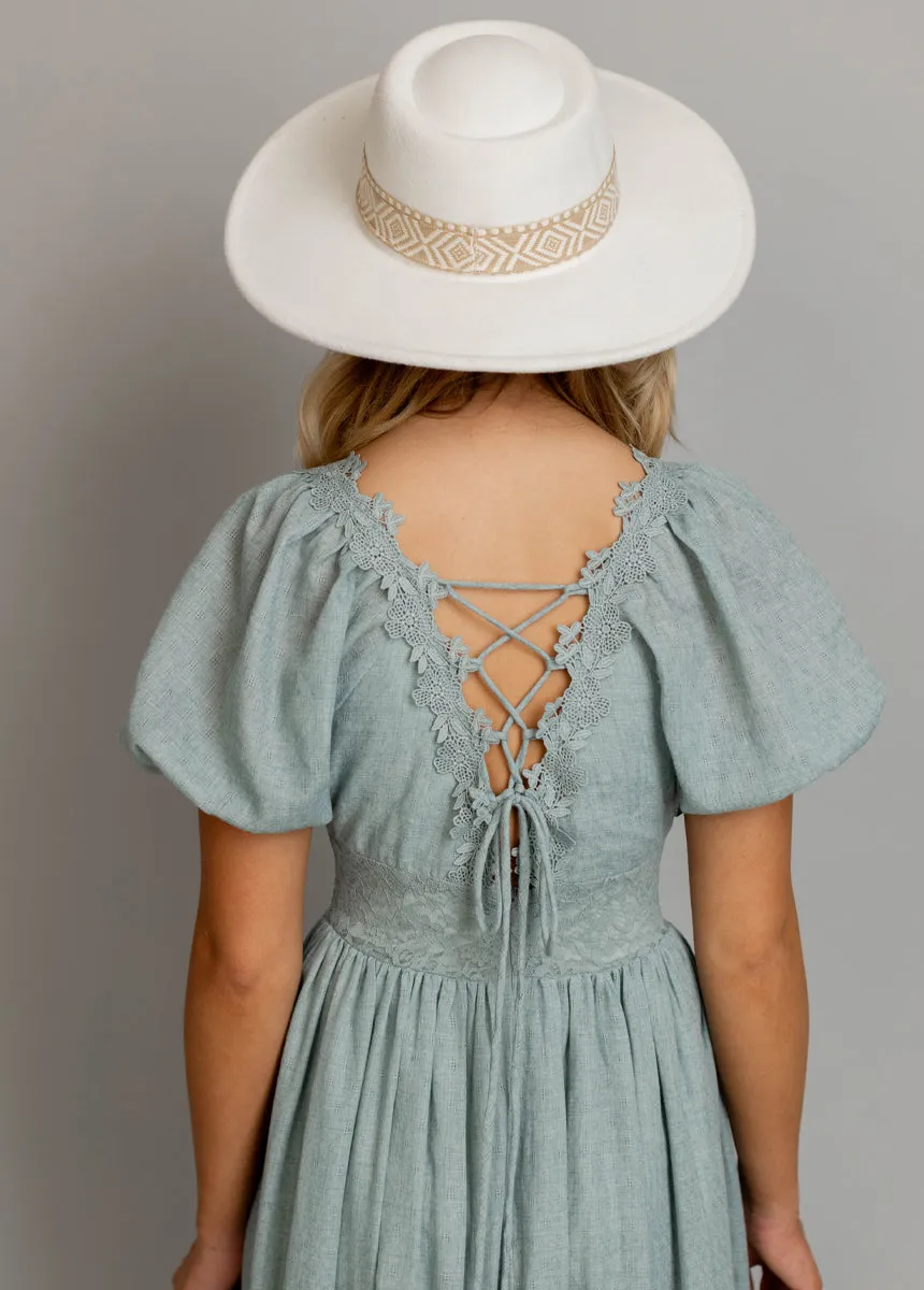 Cristina Dress in Dusty Aqua