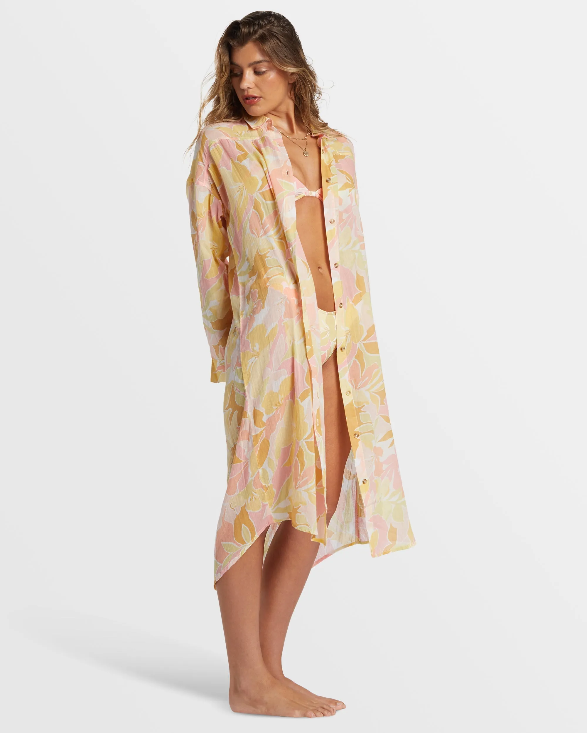 Daylight Dreamin Midi Shirt Swim Cover-Up - Multi