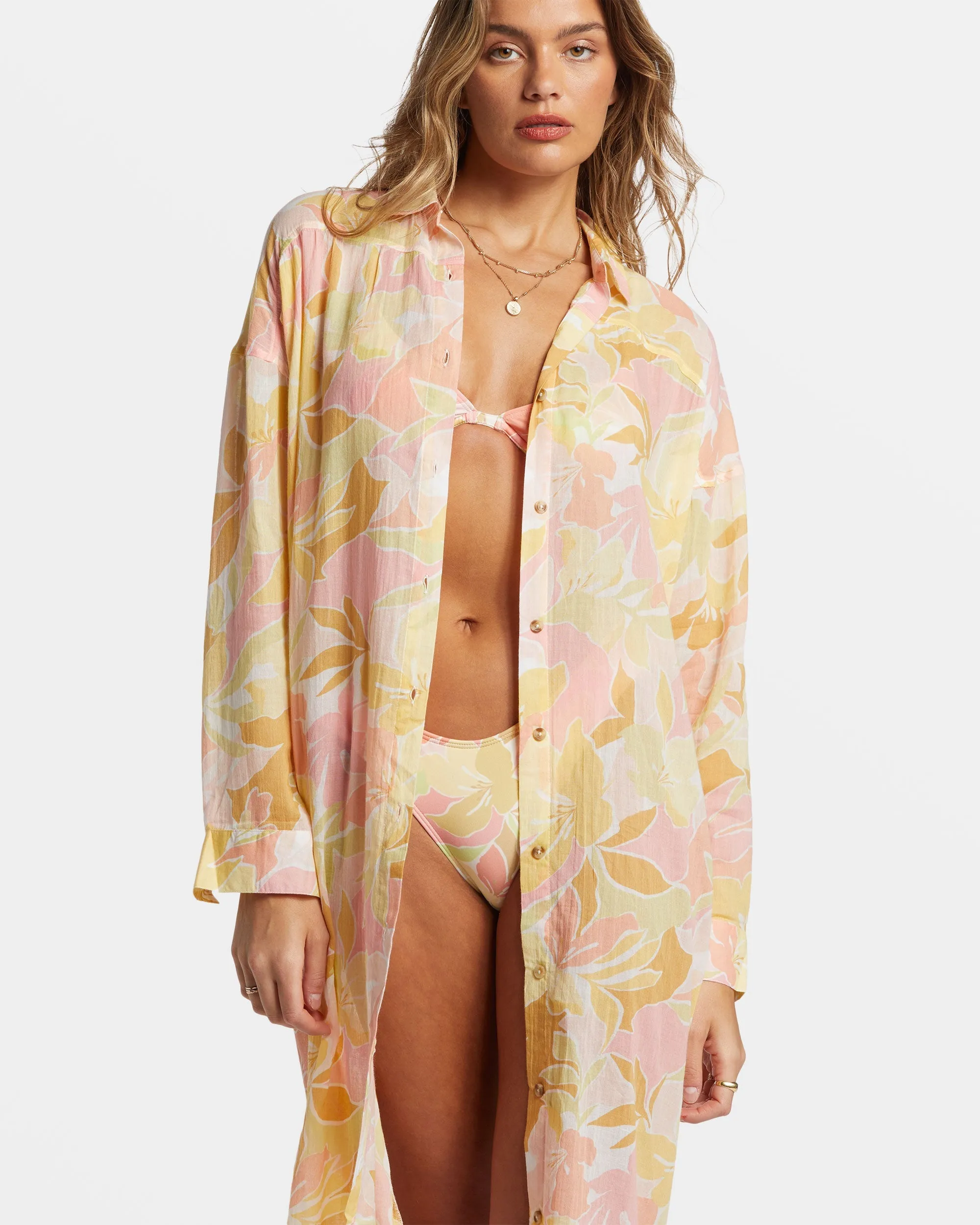 Daylight Dreamin Midi Shirt Swim Cover-Up - Multi
