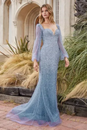 DIAMOND OMBRE LONG SLEEVE GOWN CDA1173