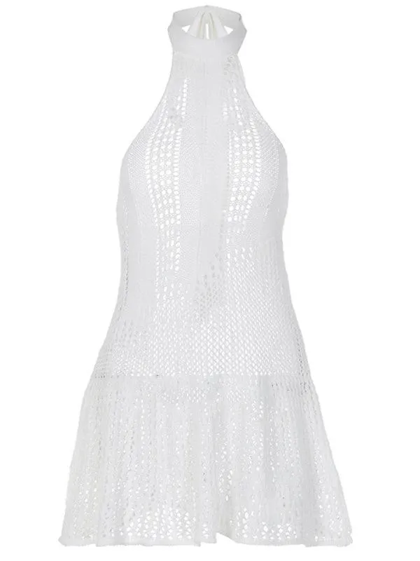 Elegant Backless Halterneck Knit Dress for Effortless Style
