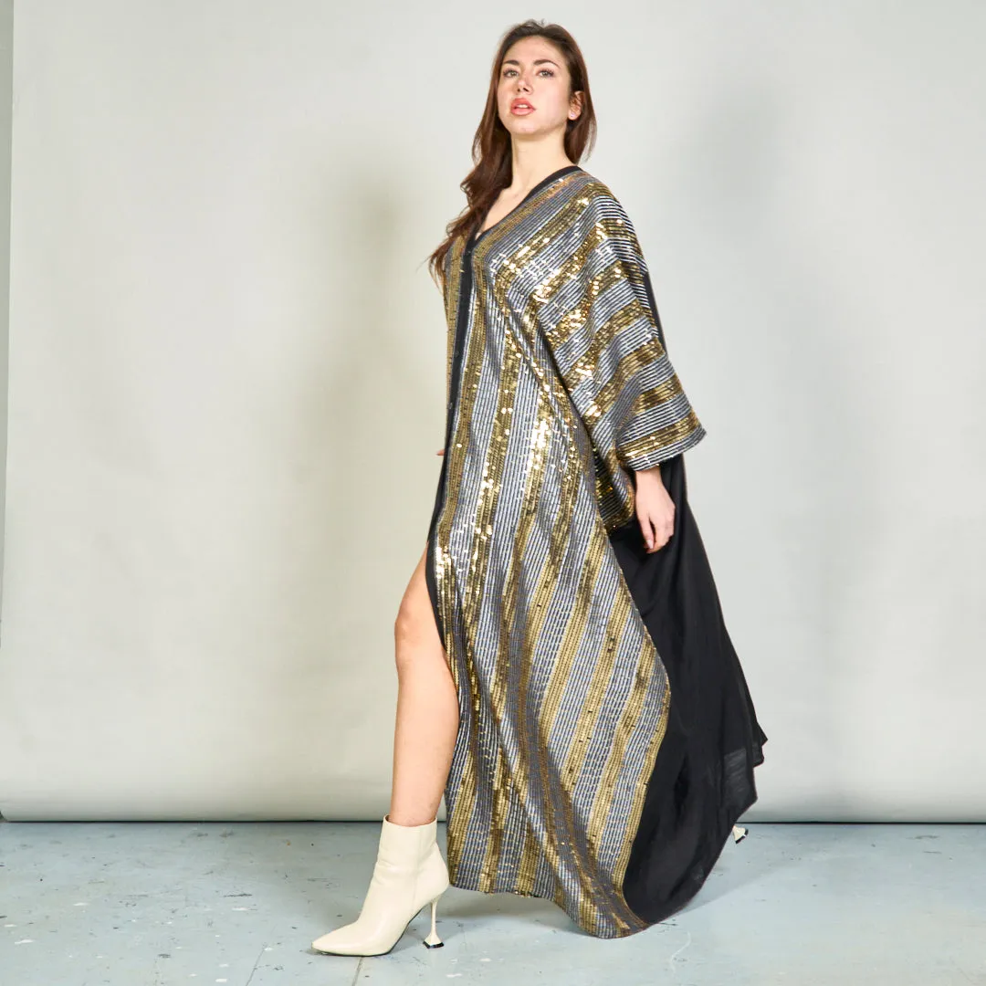 Elegant striped sequin kaftan wholesale