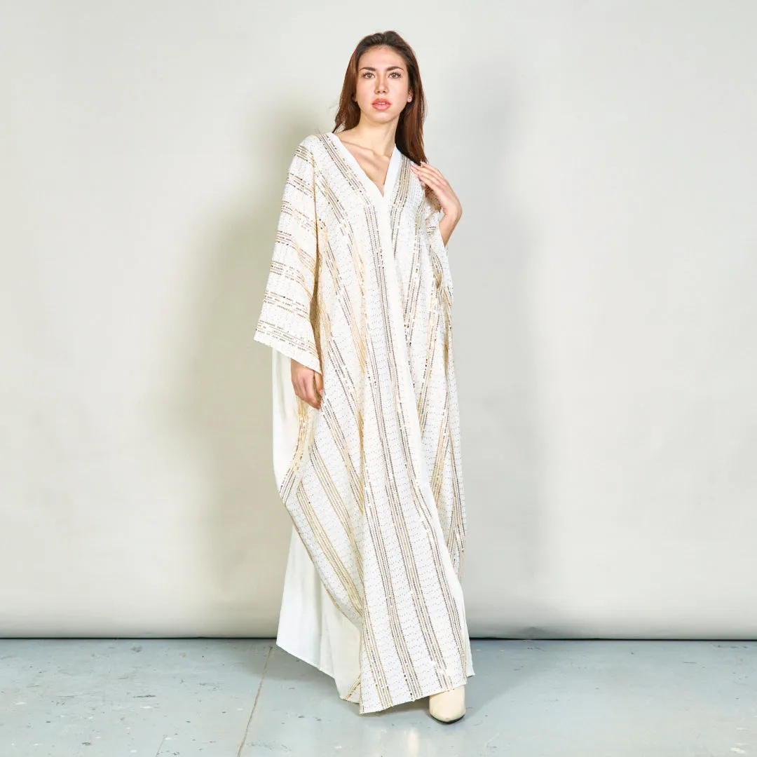 Elegant striped sequin kaftan wholesale