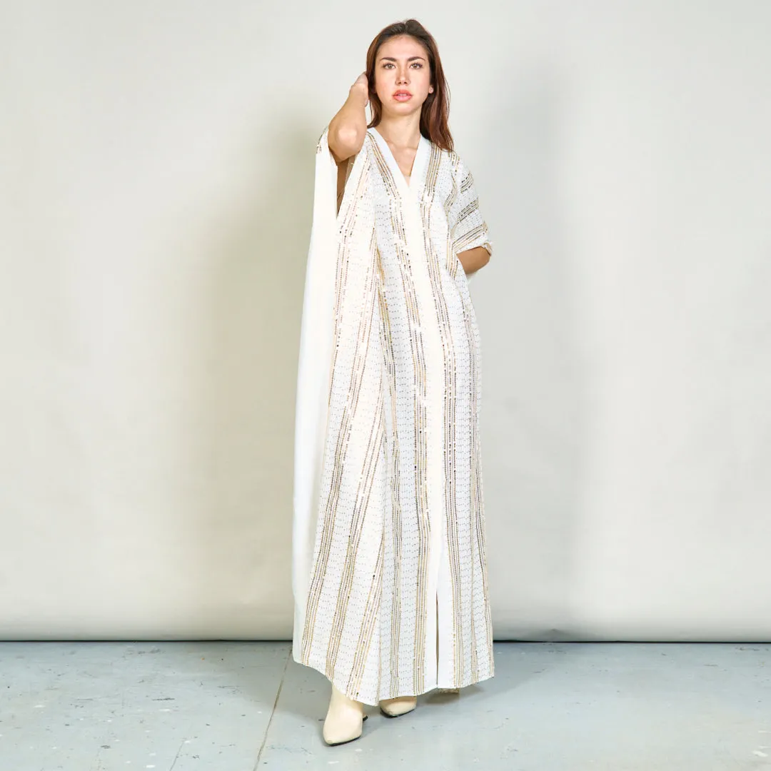 Elegant striped sequin kaftan wholesale