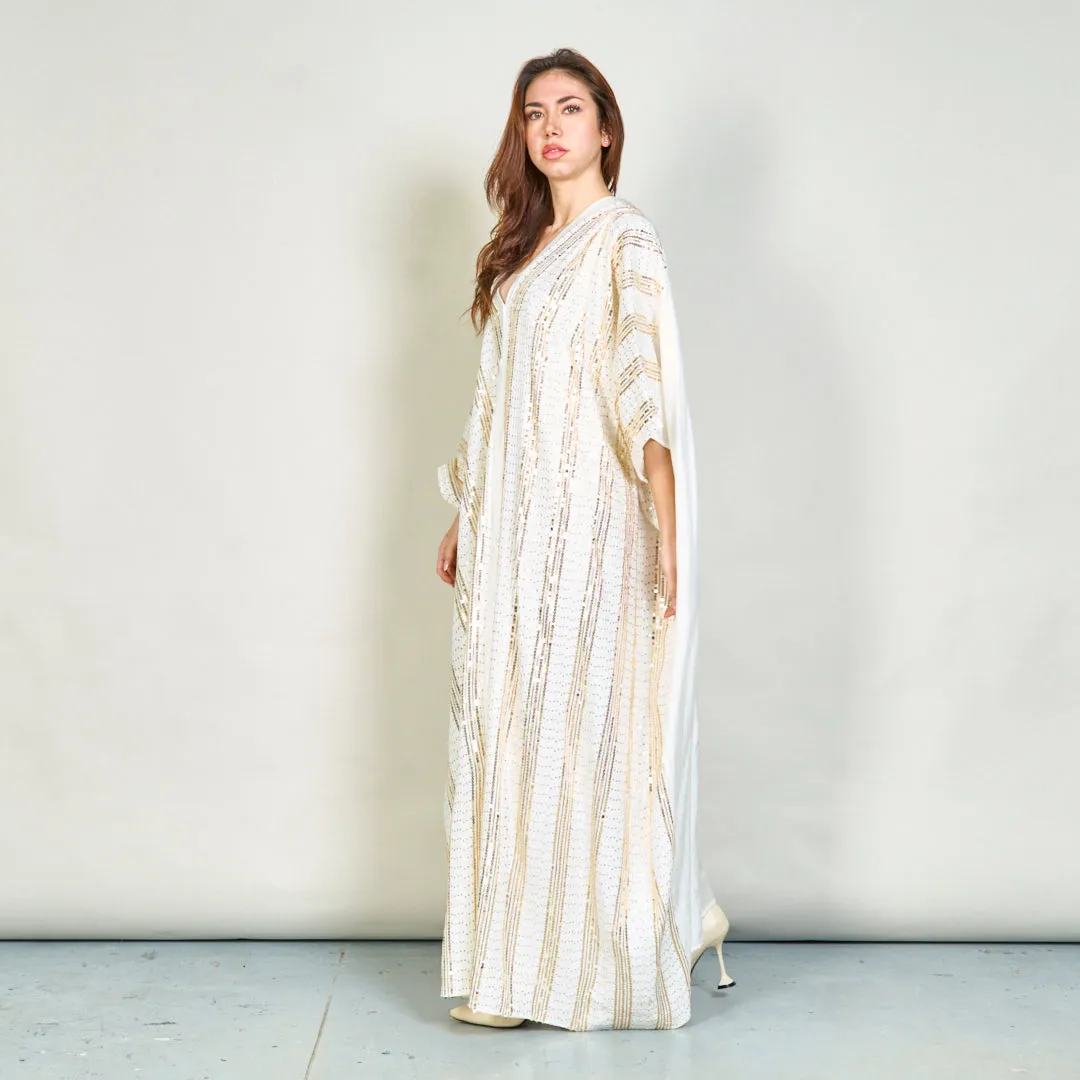 Elegant striped sequin kaftan wholesale