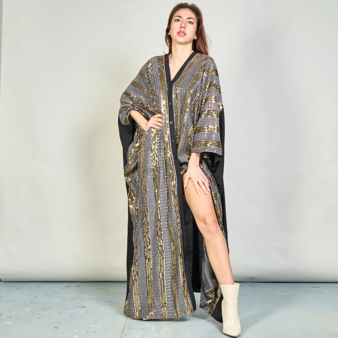 Elegant striped sequin kaftan wholesale
