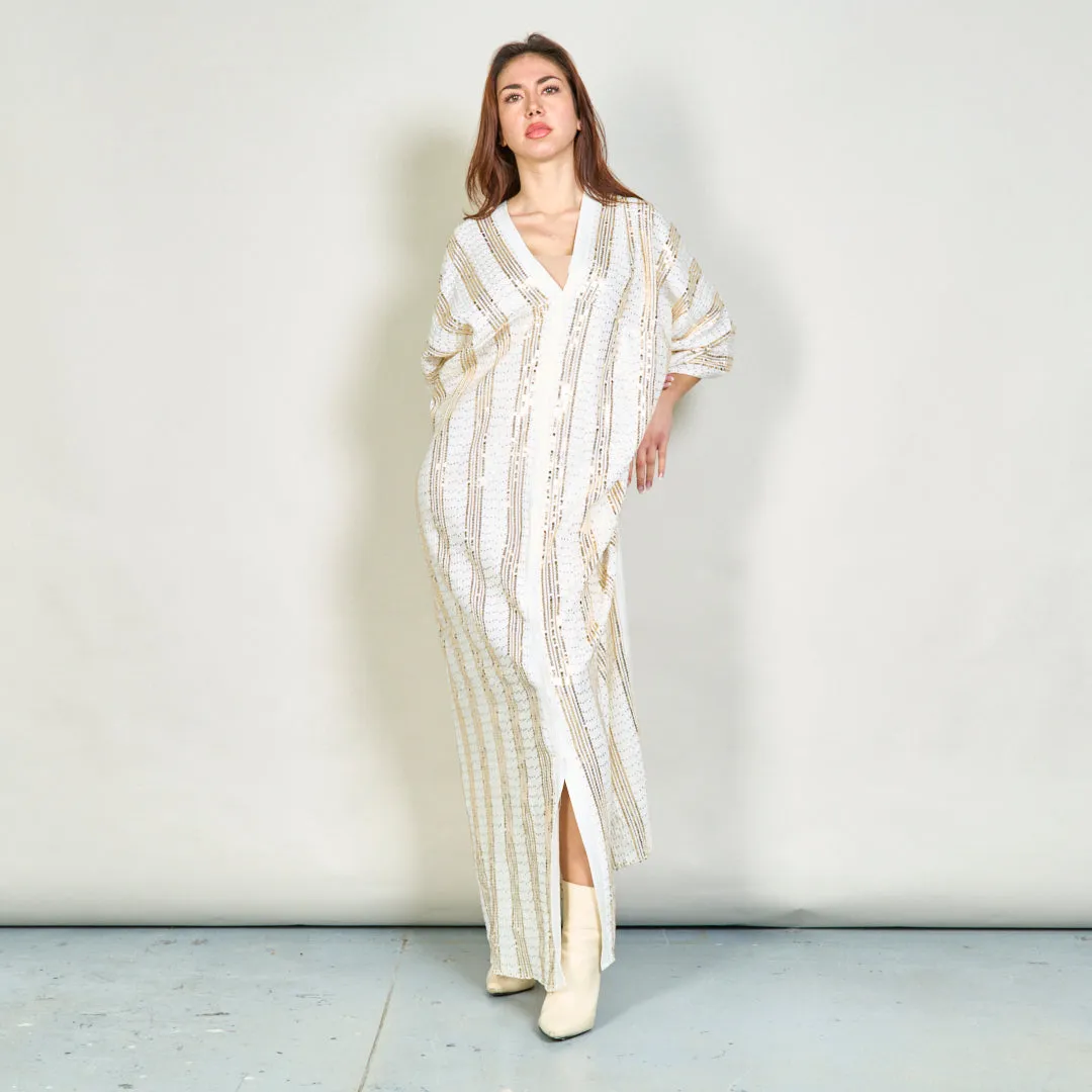 Elegant striped sequin kaftan wholesale