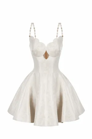 Eloise Fit and Flare Chest Cup Jacquard Mini Dress