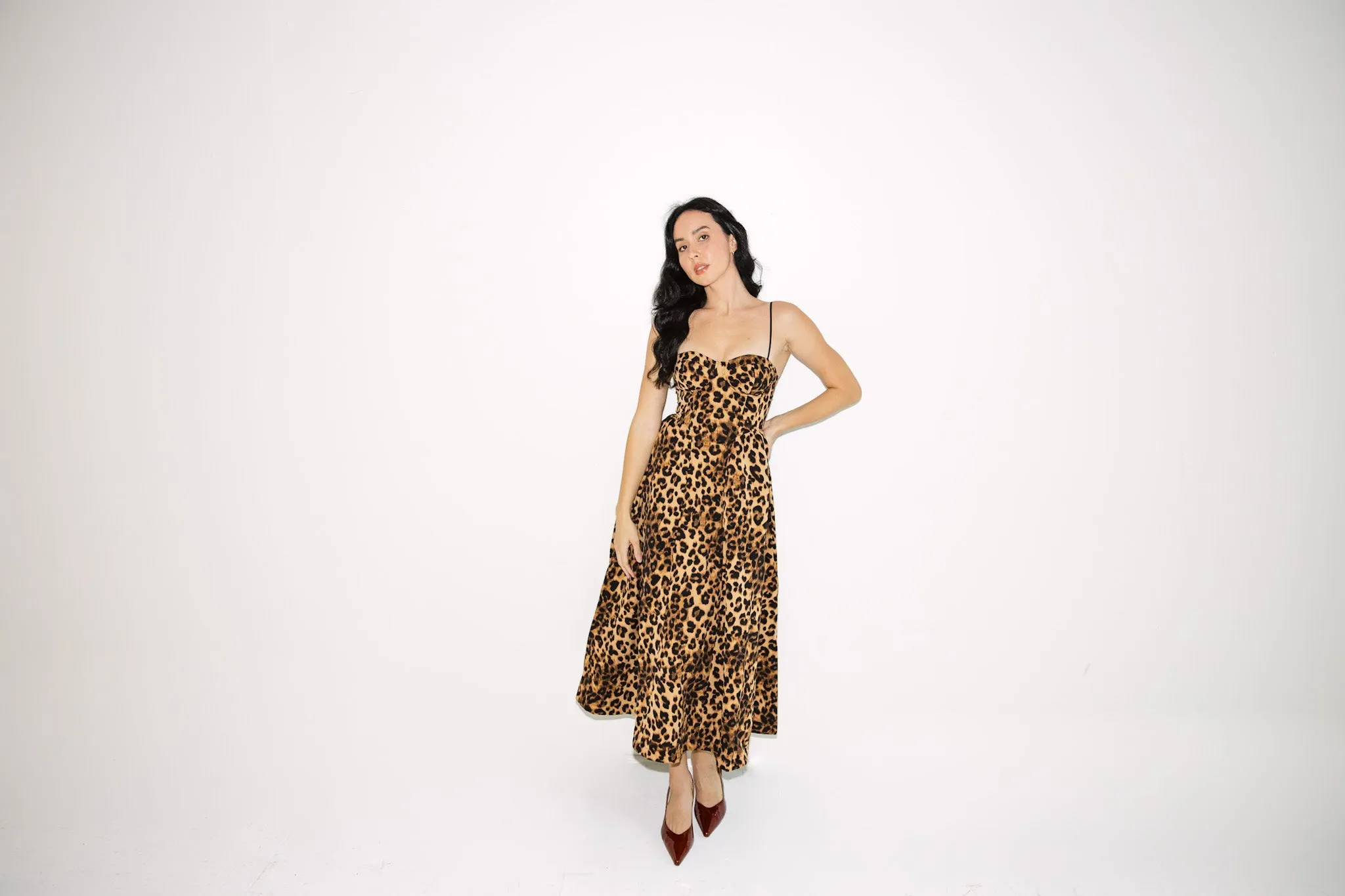 Fierce Leopard Print Midi Dress