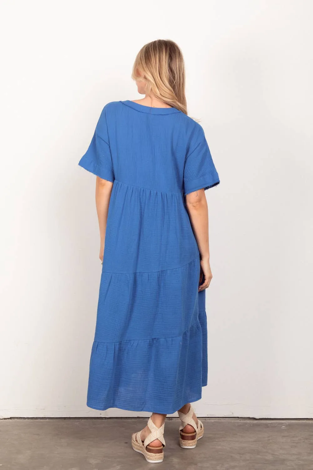 FINAL SALE If You Only Knew Soft Gauze Midi Dress in Curvy