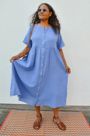 ICHI Foxa Blue Midi Dress