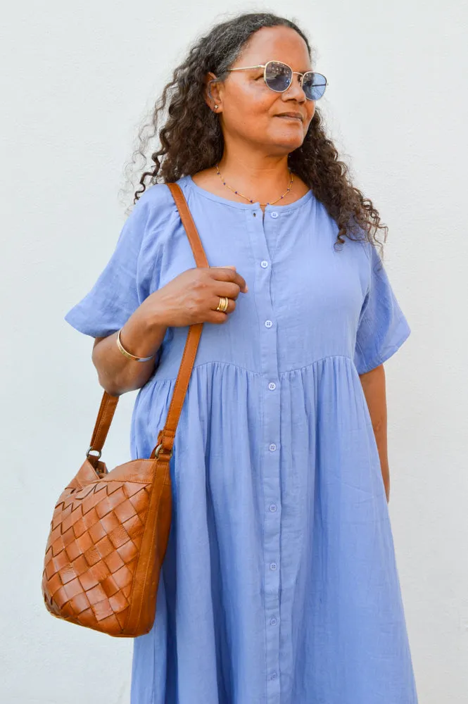 ICHI Foxa Blue Midi Dress