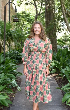 Jacqui Midi Dress Tea Floral