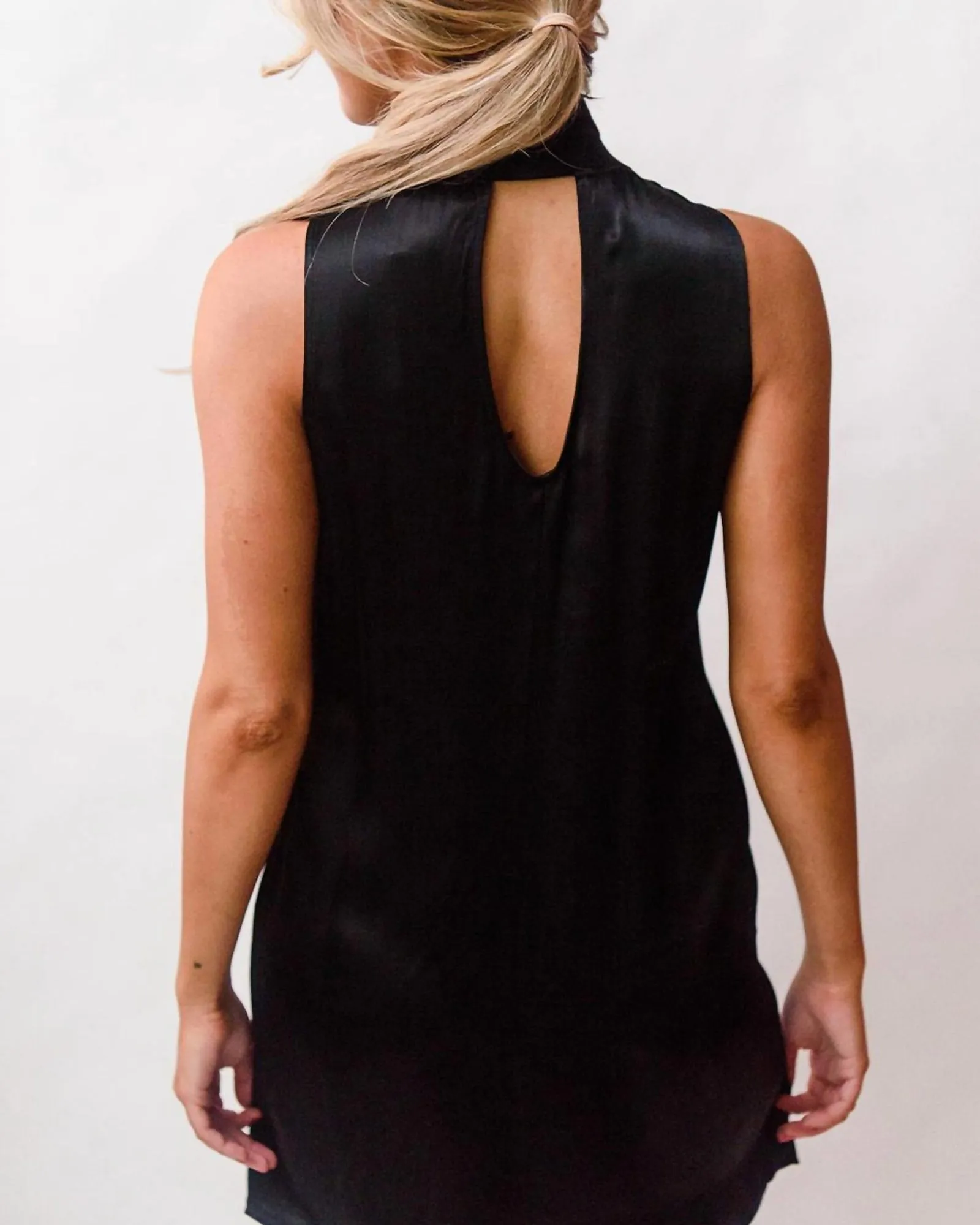 Jett Mock Neck Dress in Black | Black
