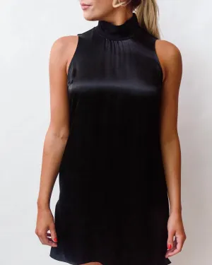 Jett Mock Neck Dress in Black | Black