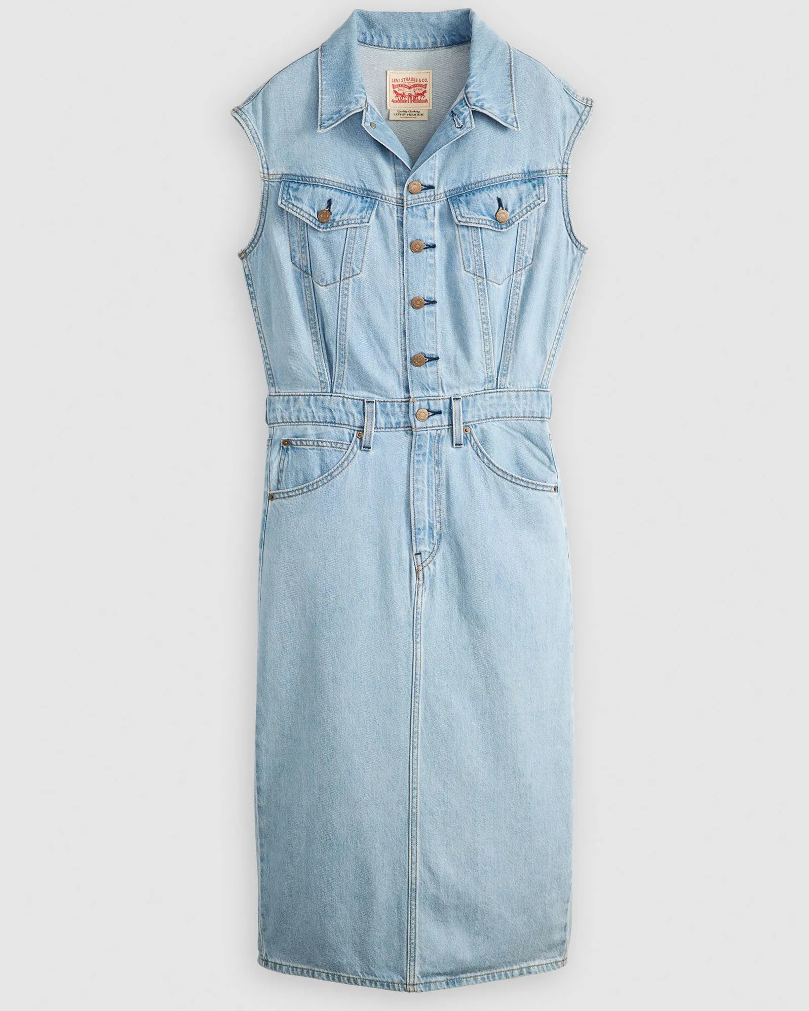 Levi's® Womens Iconic Sleeveless Midi Dress - Wrapped in Blue