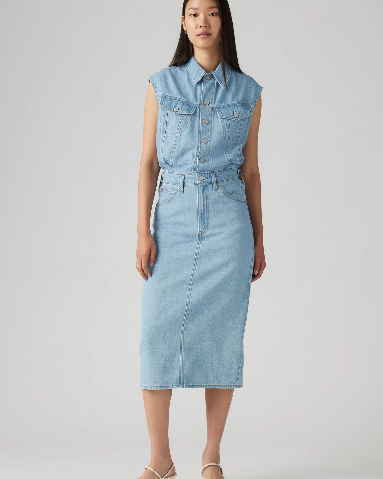 Levi's® Womens Iconic Sleeveless Midi Dress - Wrapped in Blue
