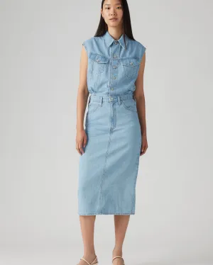 Levi's® Womens Iconic Sleeveless Midi Dress - Wrapped in Blue