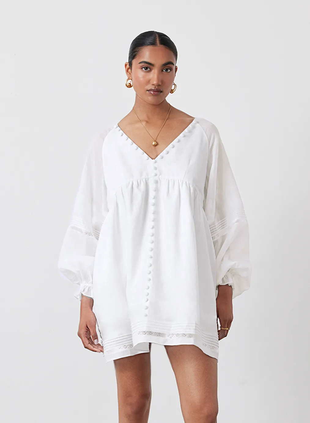 Lillian Linen Organic Cotton Smock Mini | Cream