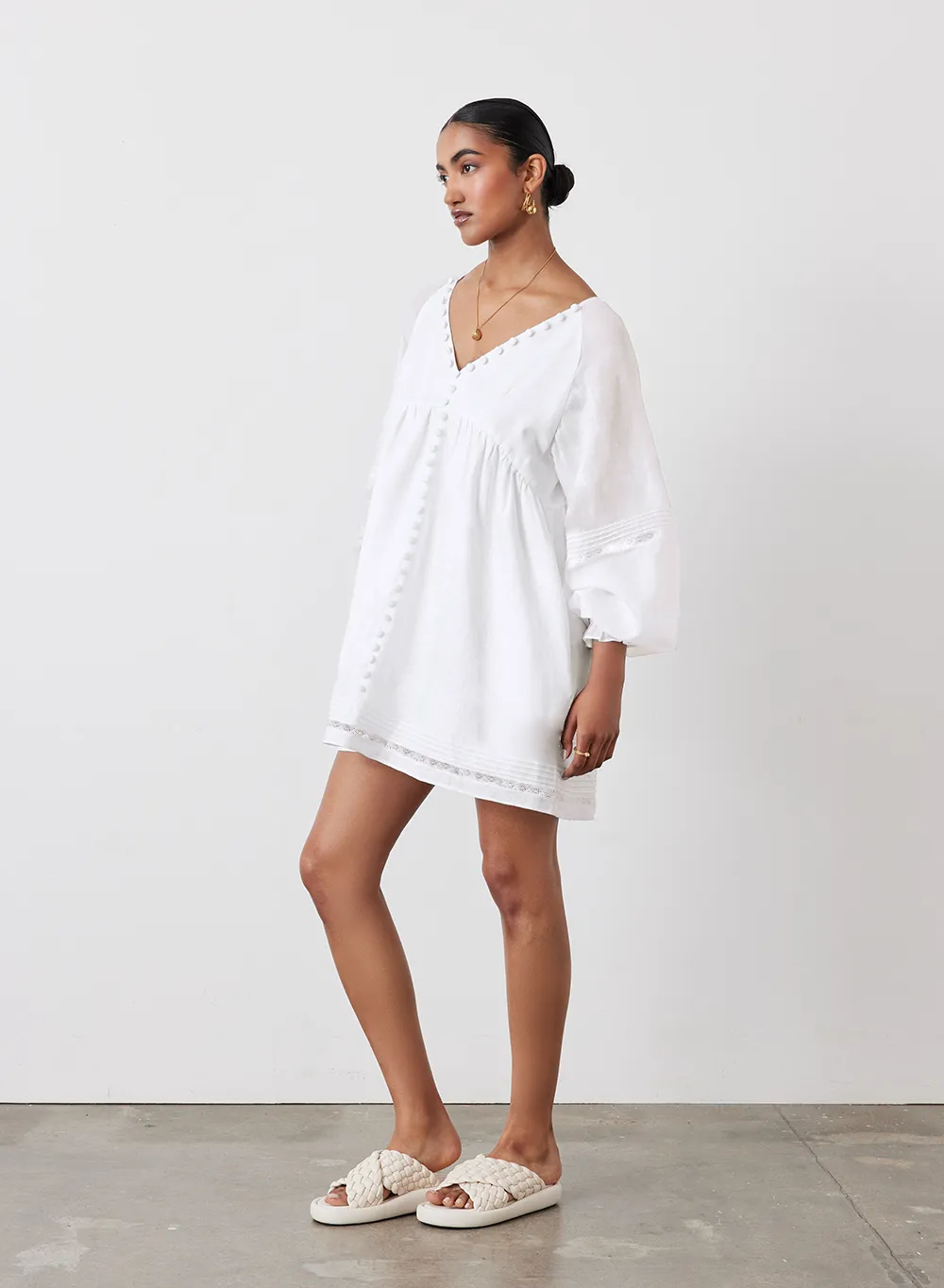Lillian Linen Organic Cotton Smock Mini | Cream