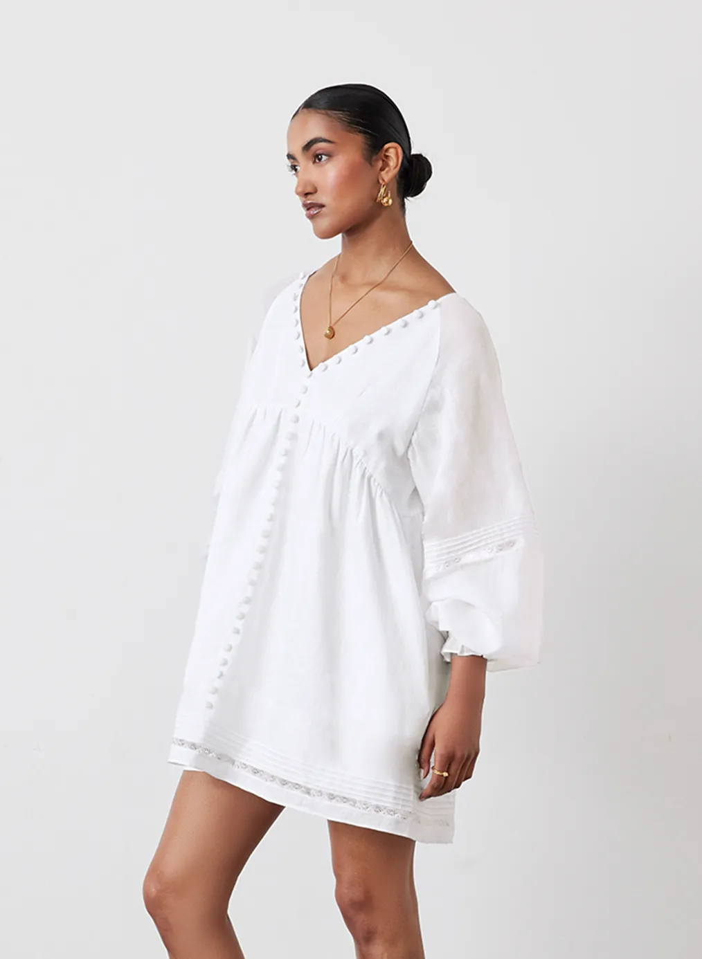 Lillian Linen Organic Cotton Smock Mini | Cream