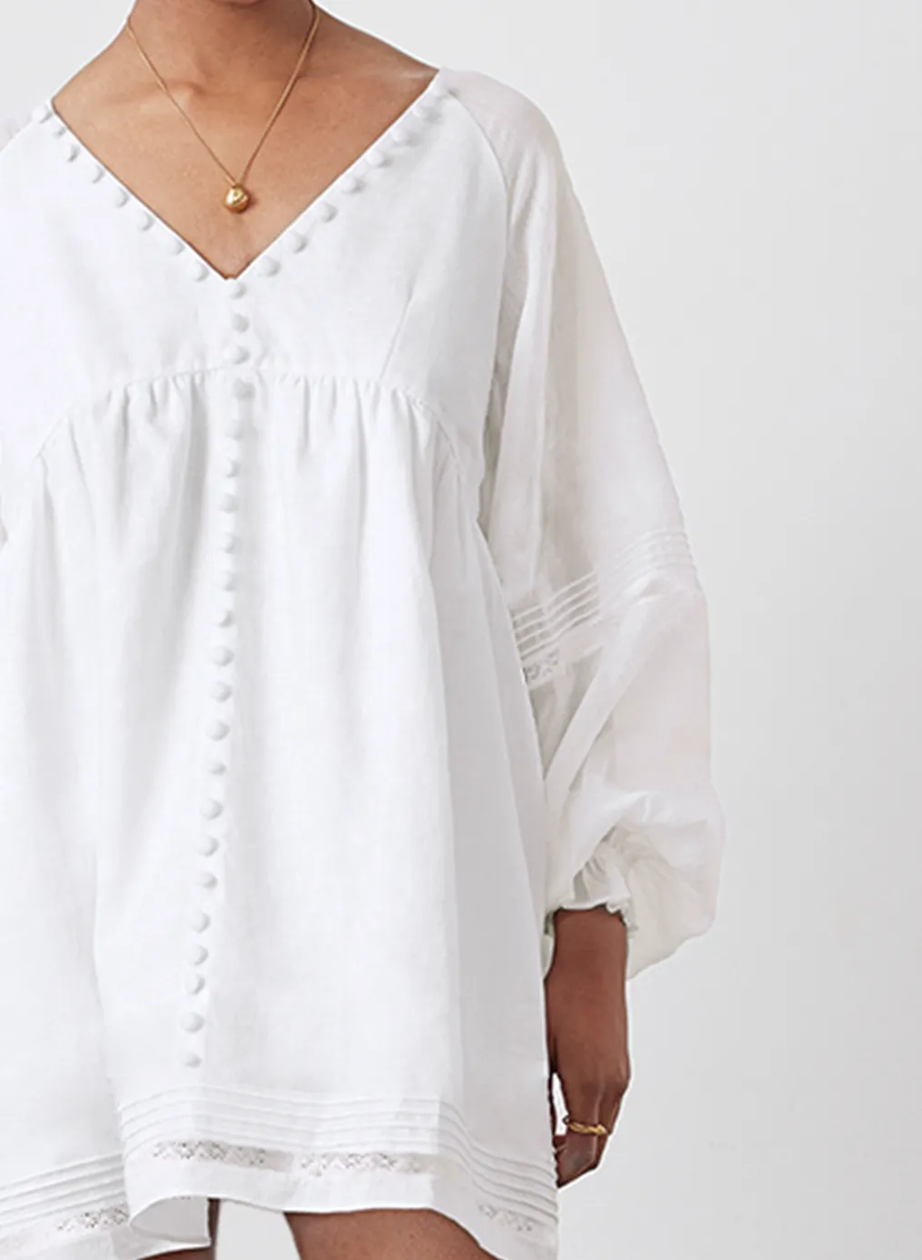 Lillian Linen Organic Cotton Smock Mini | Cream