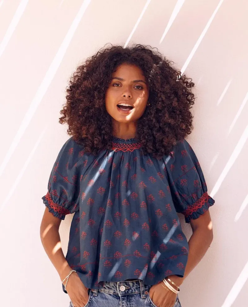 Mabe Lindi Indigo Smock Top