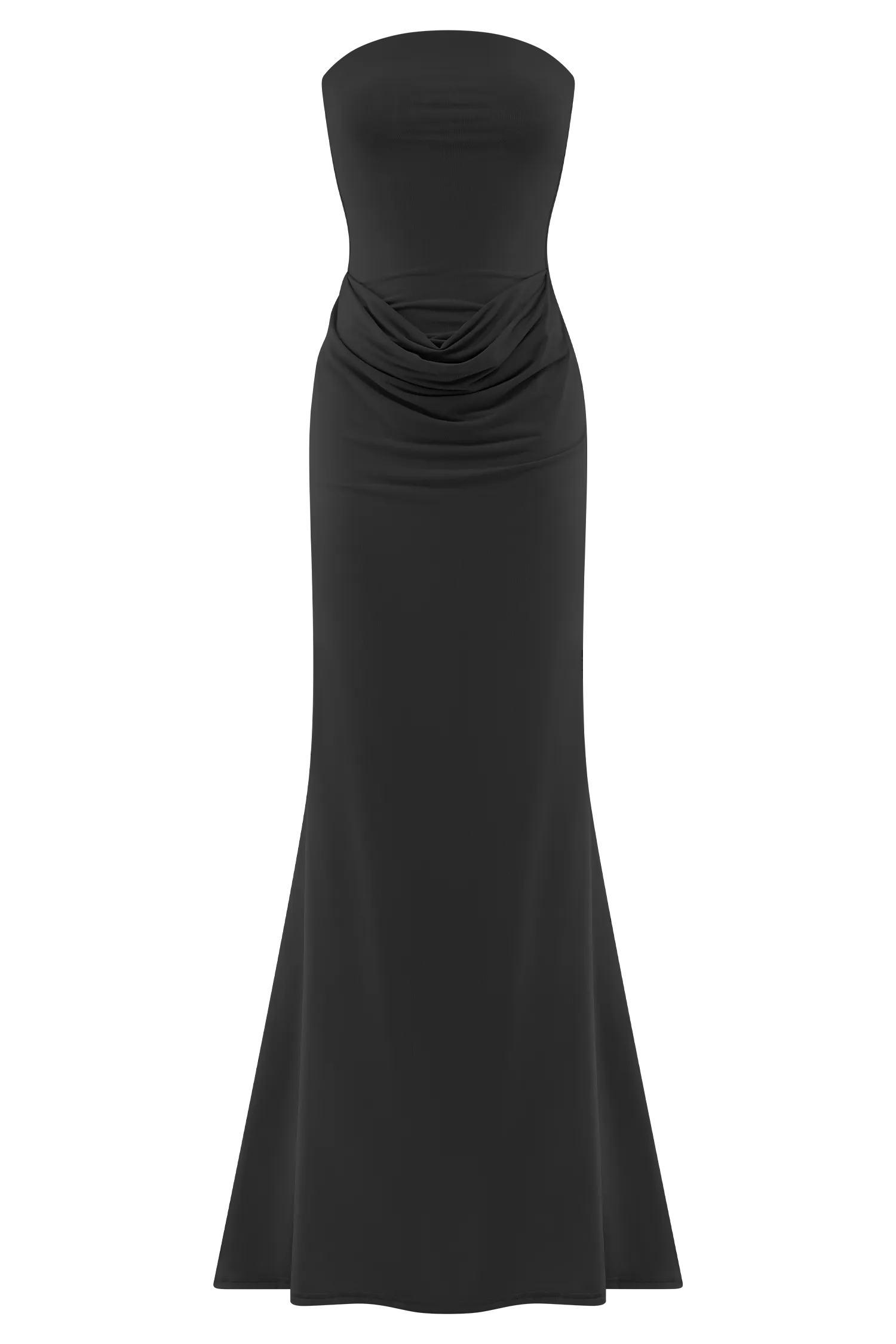 Madison Strapless Slinky Maxi Dress - Black