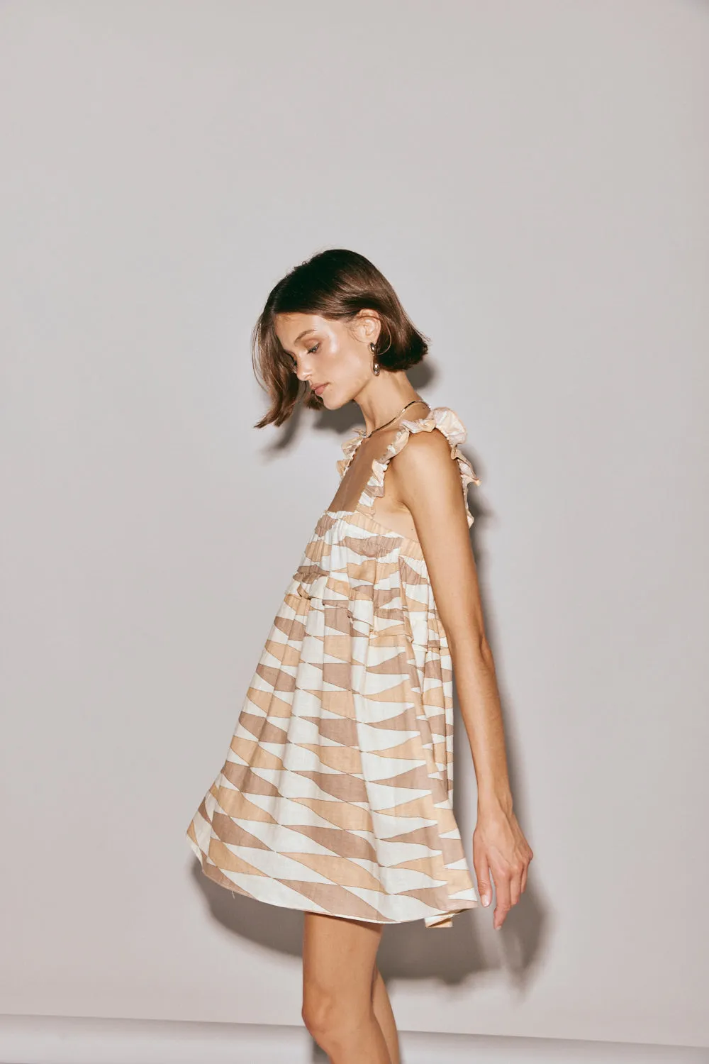 Malia Linen Smock Mini Dress Una