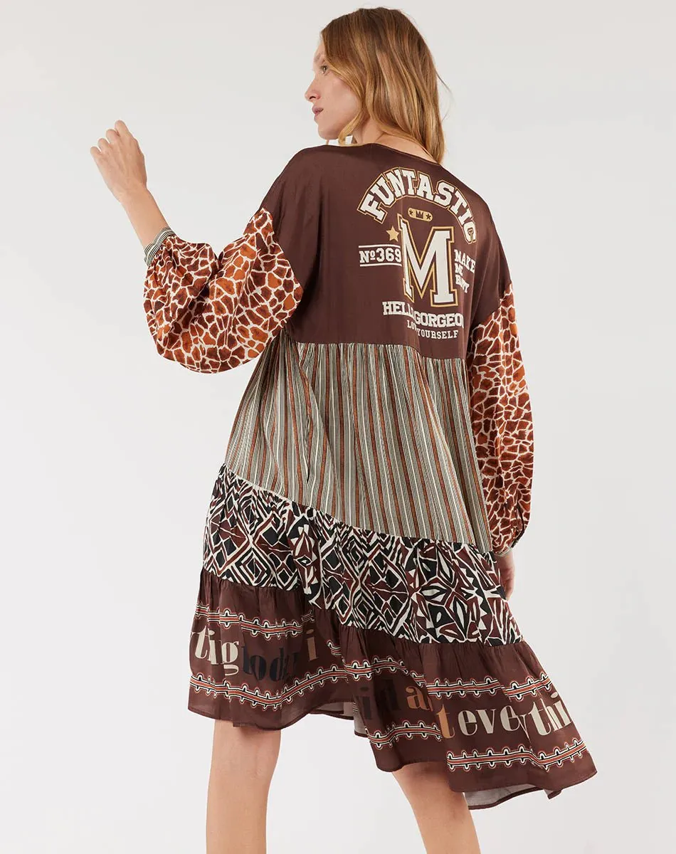 Me369 Eden Layered Dress | Chocolate