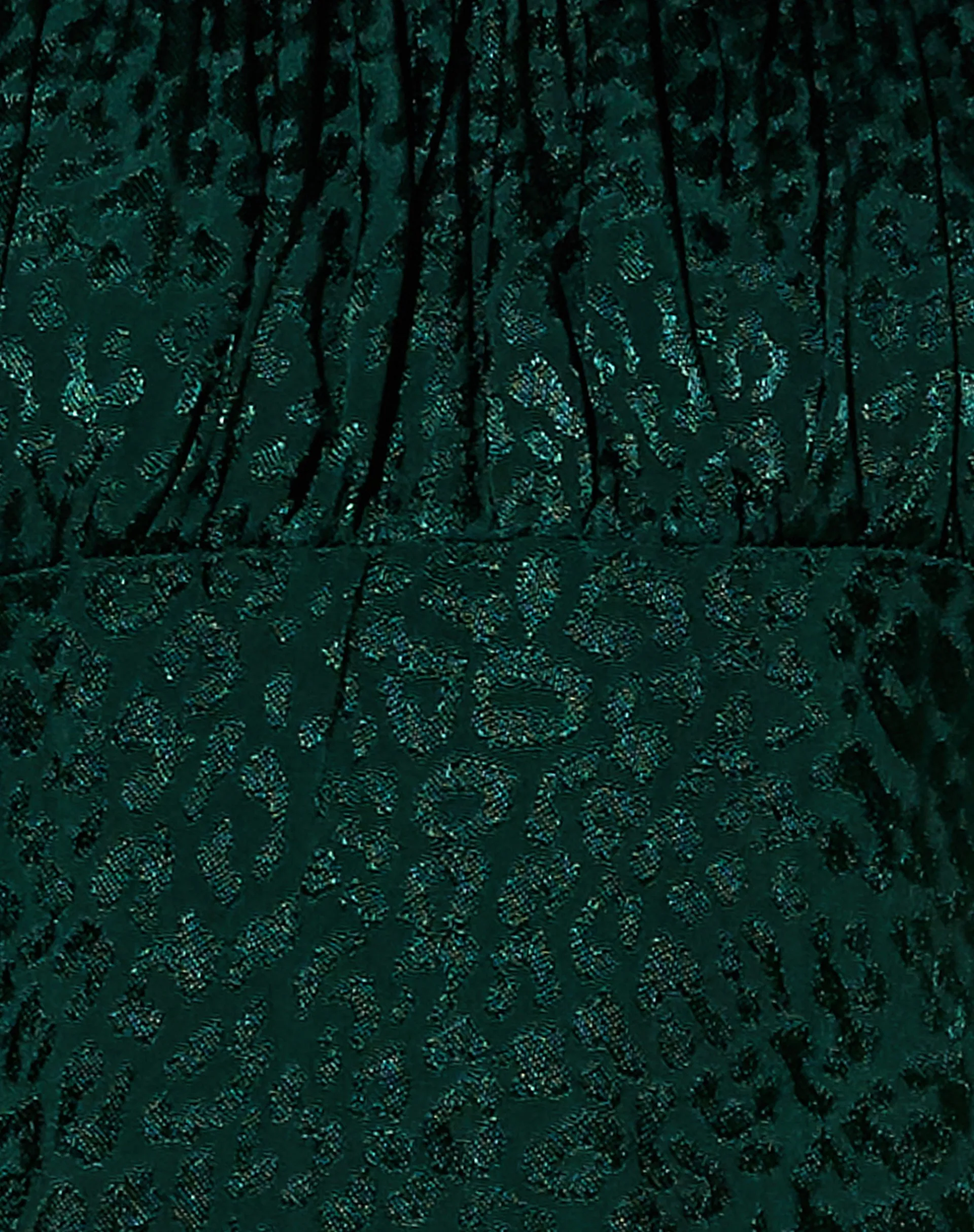 Menta Mini Dress in Satin Cheetah Forest Green