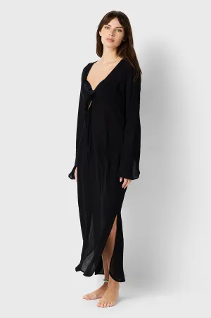 MIA DRESS IN BLACK COTTON VOILE
