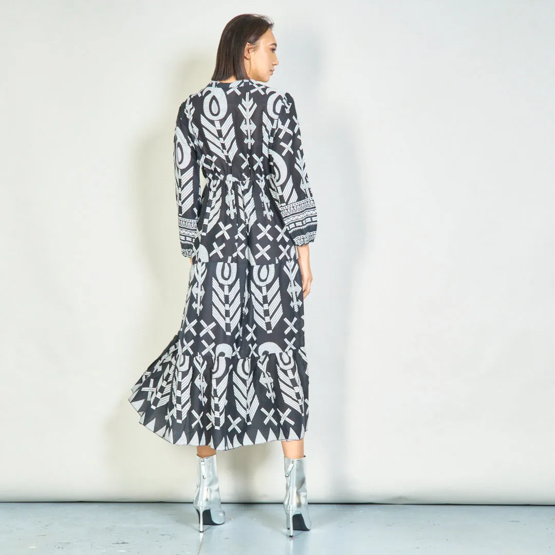 Modern tribal print maxi dress wholesale